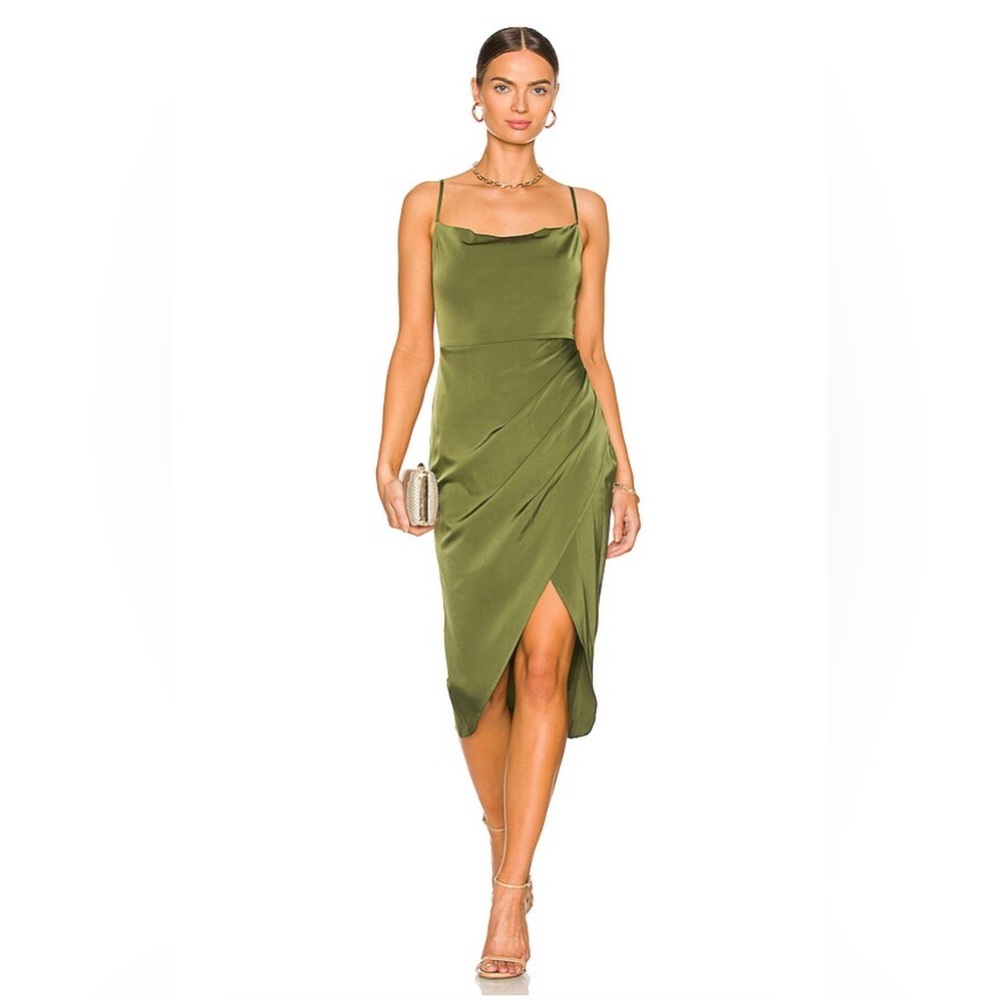 Midi dress in olive 🫒 More To Come (revolve)